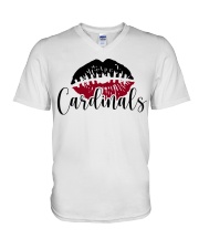 Cardinals Lips V-Neck T-Shirt tile