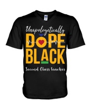 Second class teacher V-Neck T-Shirt tile