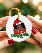 Personalized Baby Christmas Circle ornament - single (porcelain) aos-circle-ornament-single-porcelain-lifestyles-08
