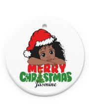 Personalized Baby Christmas Circle ornament - single (porcelain) front