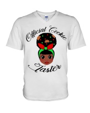 Afro little girl Christmas Official Cookie Taster V-Neck T-Shirt tile