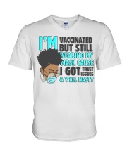 I Am Vaccinated - Grey Hair V-Neck T-Shirt tile