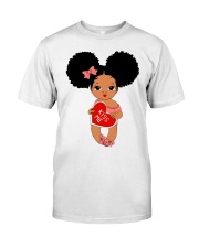 Little girl afro buns Valentines Day Classic T-Shirt front