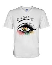 Black Girl Magic V-Neck T-Shirt tile