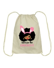 Afro cutie Pink Bunny ears Here for the chocolate Easter Drawstring Bag tile