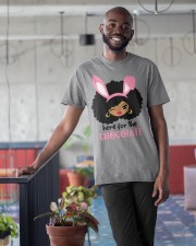 Afro cutie Pink Bunny ears Here for the chocolate Easter Classic T-Shirt apparel-classic-tshirt-lifestyle-front-34