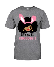 Afro cutie Pink Bunny ears Here for the chocolate Easter Classic T-Shirt front
