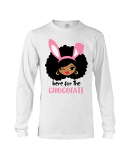 Afro cutie Pink Bunny ears Here for the chocolate Easter Long Sleeve Tee tile