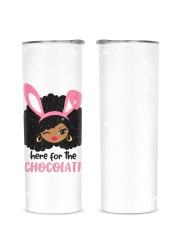 Afro cutie Pink Bunny ears Here for the chocolate Easter Glitter Tumbler tile