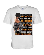 I dont carry any hate in my heart V-Neck T-Shirt tile