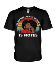 The only thing a hater can take from me is notes V-Neck T-Shirt tile