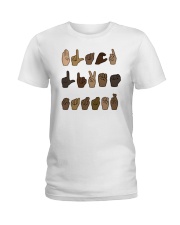 I can't breathe ASL Sign Language Ladies T-Shirt tile