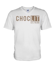 ChocLIT Melanin - Latte V-Neck T-Shirt tile