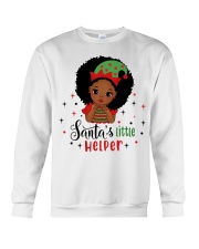 Afro little girl Christmas Santa's little helper Crewneck Sweatshirt tile