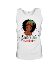 Afro little girl Christmas Santa's little helper Unisex Tank tile