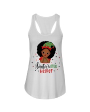 Afro little girl Christmas Santa's little helper Ladies Flowy Tank tile