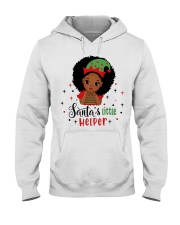 Afro little girl Christmas Santa's little helper Hooded Sweatshirt tile