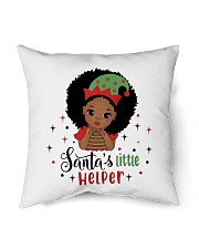 Afro little girl Christmas Santa's little helper Indoor Pillow tile