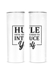 Hustle No Need To Introduce Yourself Glitter Tumbler tile