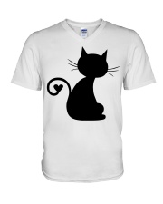 Cat heart tail V-Neck T-Shirt tile