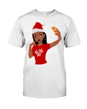 Christmas Afro Girl Selfie Premium Fit Mens Tee tile