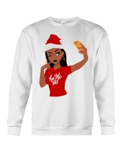 Christmas Afro Girl Selfie Crewneck Sweatshirt tile
