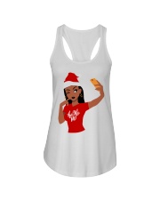 Christmas Afro Girl Selfie Ladies Flowy Tank tile