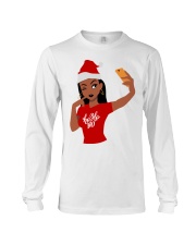 Christmas Afro Girl Selfie Long Sleeve Tee tile