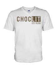 ChocLIT Melanin - Espresso V-Neck T-Shirt tile