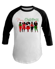 Merry Christmas Black Girls Baseball Tee tile