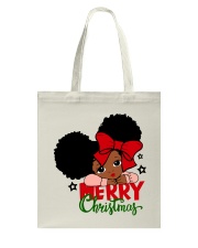 Afro space buns ittle girl Merry Christmas Tote Bag tile