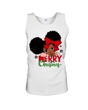 Afro space buns ittle girl Merry Christmas Unisex Tank tile