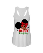 Afro space buns ittle girl Merry Christmas Ladies Flowy Tank tile