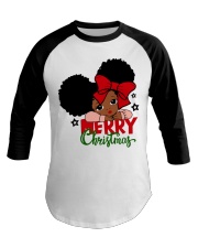 Afro space buns ittle girl Merry Christmas Baseball Tee tile