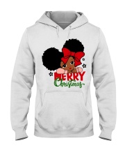 Afro space buns ittle girl Merry Christmas Hooded Sweatshirt tile