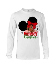 Afro space buns ittle girl Merry Christmas Long Sleeve Tee tile