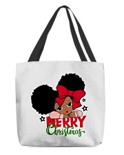 Afro space buns ittle girl Merry Christmas All-Over Tote tile