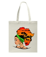 Afro girl African Map Safari Hair green Tote Bag tile