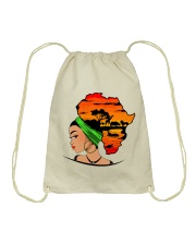 Afro girl African Map Safari Hair green Drawstring Bag tile