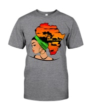 Afro girl African Map Safari Hair green Classic T-Shirt front