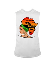 Afro girl African Map Safari Hair green Sleeveless Tee tile