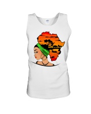 Afro girl African Map Safari Hair green Unisex Tank tile