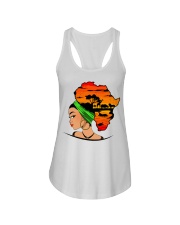 Afro girl African Map Safari Hair green Ladies Flowy Tank tile