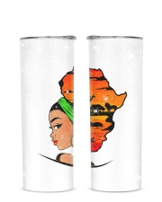 Afro girl African Map Safari Hair green Glitter Tumbler tile