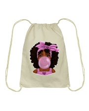 Afro hair Little girl pink headband bubble gum Drawstring Bag tile