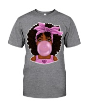 Afro hair Little girl pink headband bubble gum Classic T-Shirt front