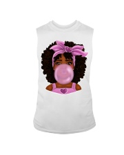 Afro hair Little girl pink headband bubble gum Sleeveless Tee tile