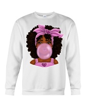Afro hair Little girl pink headband bubble gum Crewneck Sweatshirt tile