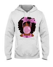 Afro hair Little girl pink headband bubble gum Hooded Sweatshirt tile