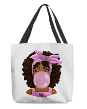 Afro hair Little girl pink headband bubble gum All-Over Tote tile